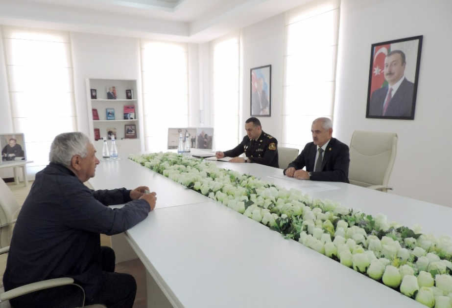 Səfərbərlik və Hərbi Xidmətə Çağırış üzrə Dövlət Xidmətinin rəhbərliyi şimal bölgəsində vətəndaşları qəbul edib VİDEO