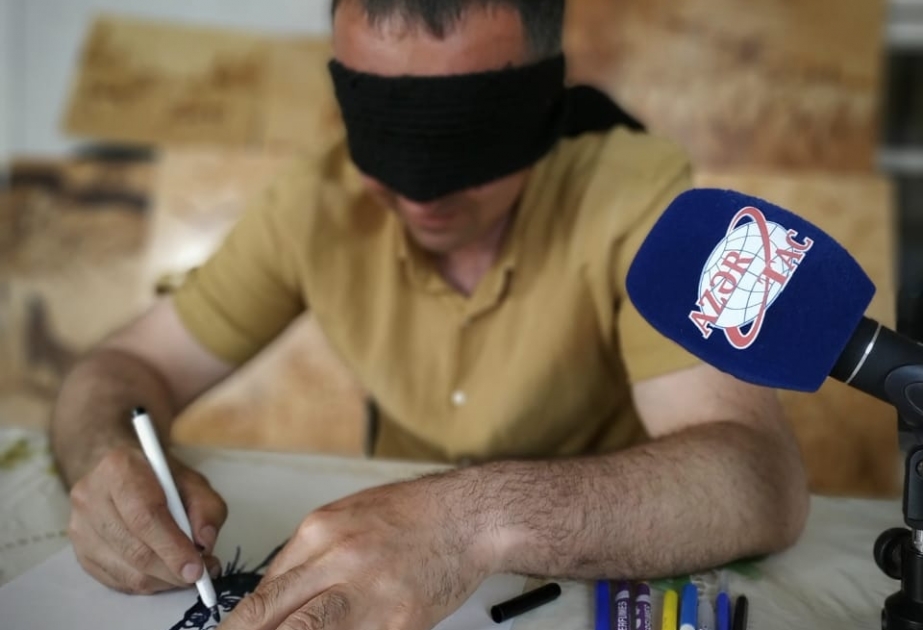 Gözübağlı rəsm çəkən lənkəranlı rəssam adının “Ginnesin rekordlar kitabı”na düşməsinə iddialıdır  REPORTAJ VİDEO