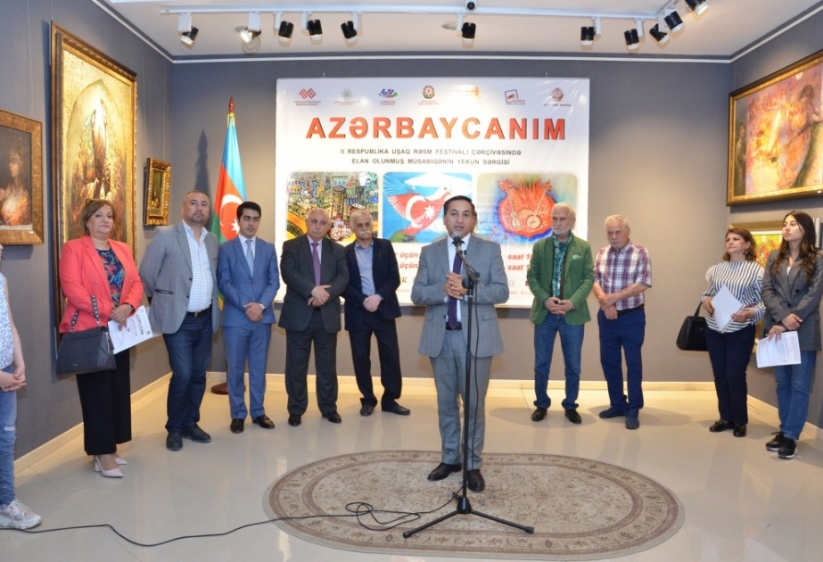 “Azərbaycanım” rəsm müsabiqəsinin yekun sərgisi açılıb