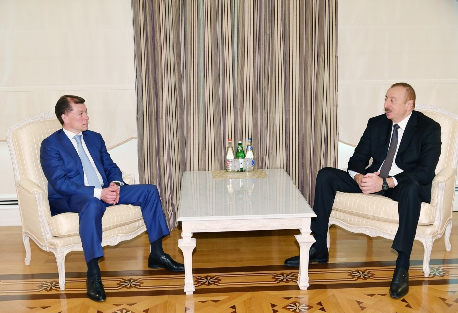 Ilham Aliyev recibió al ministro de Trabajo y Protección Social de Rusia