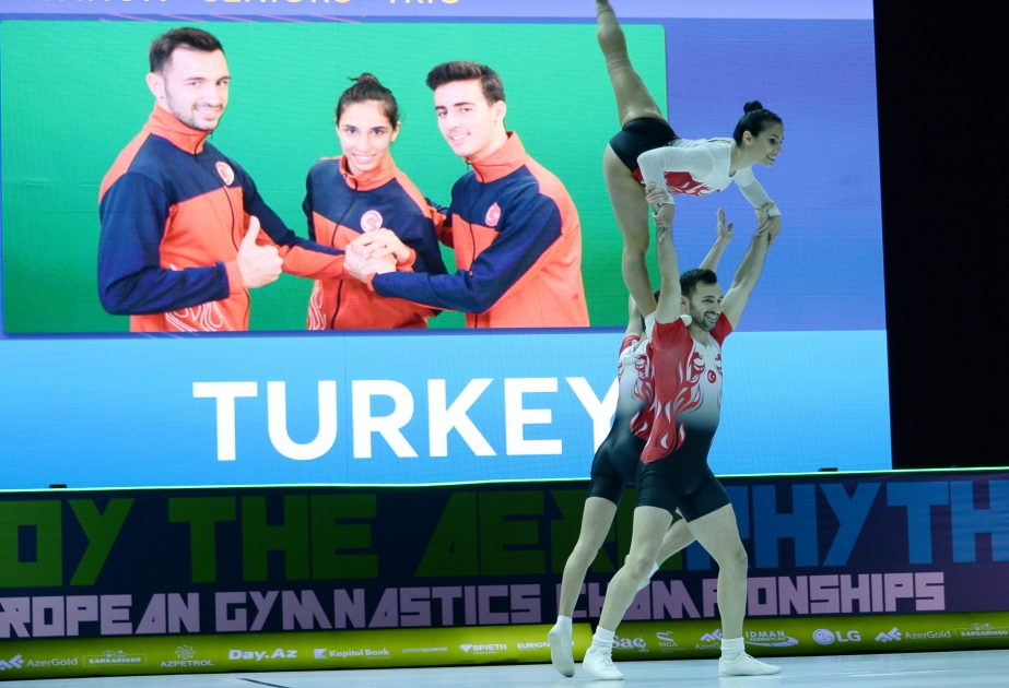 Aerobika gimnastikası üzrə qitə birinciliyində qarışıq cütlüklərin yarışları başa çatıb
