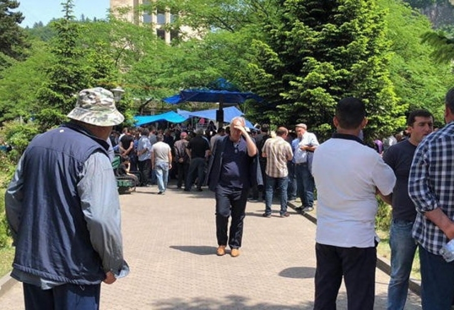 Gürcüstanın Çiatura şəhərində etiraz aksiyasının miqyası daha da genişlənib