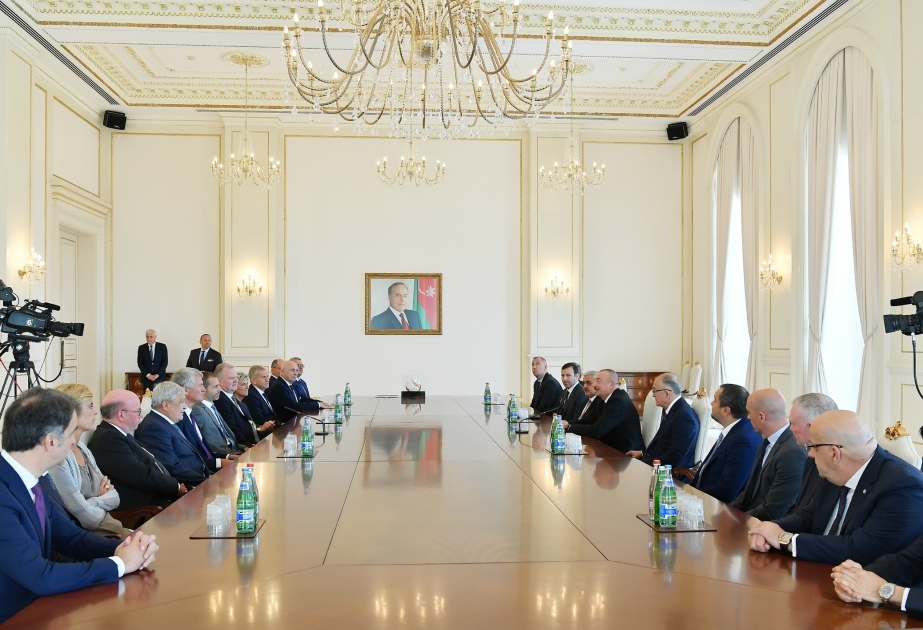 President Ilham Aliyev received delegation led by UEFA President VIDEO