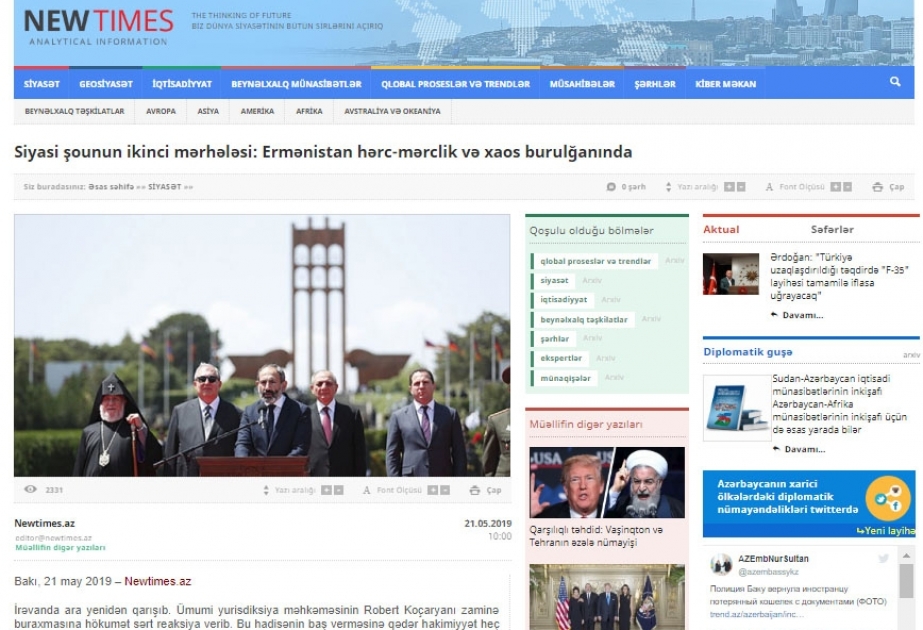 Siyasi şounun ikinci mərhələsi: Ermənistan hərc-mərclik və xaos burulğanında