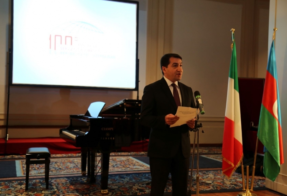 Official reception held in Rome to mark Azerbaijan’s Republic Day and centenary of its diplomatic service