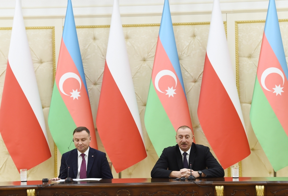 Azerbaijani, Polish presidents made press statements VIDEO