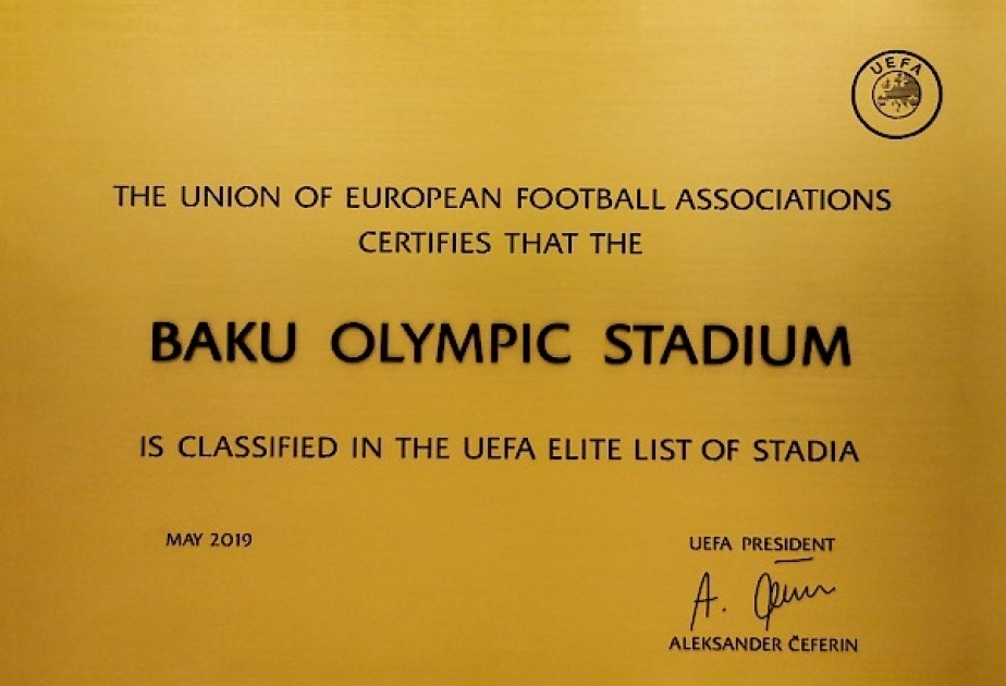 Bakı Olimpiya Stadionu UEFA-nın Elit Stadionları siyahısına daxil edilib