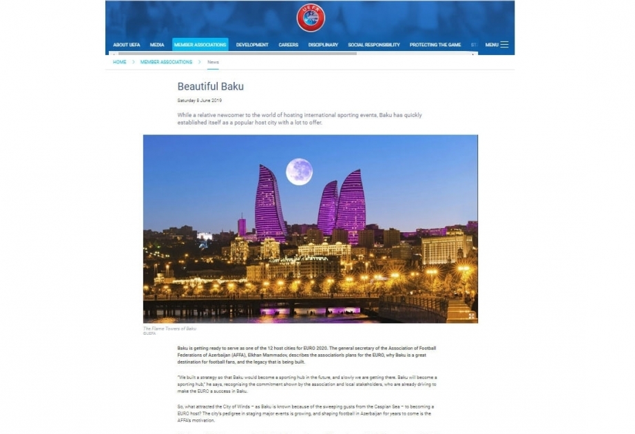 UEFA: Obwohl Baku eher als Neuling bei der Ausrichtung internationaler Sportveranstaltungen gilt, hat sich die Stadt rasch als beliebter Austragungsort mit einem vielfältigen Angebot etabliert