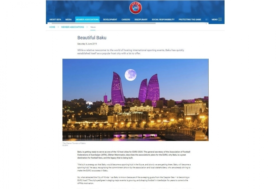 UEFA : Bakou s’est vite profilée comme une ville hôte populaire