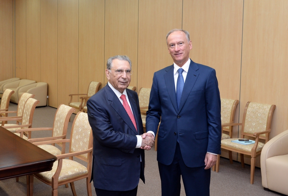Head of Azerbaijani Presidential Administration Ramiz Mehdiyev meets with Secretary of Russian Security Council