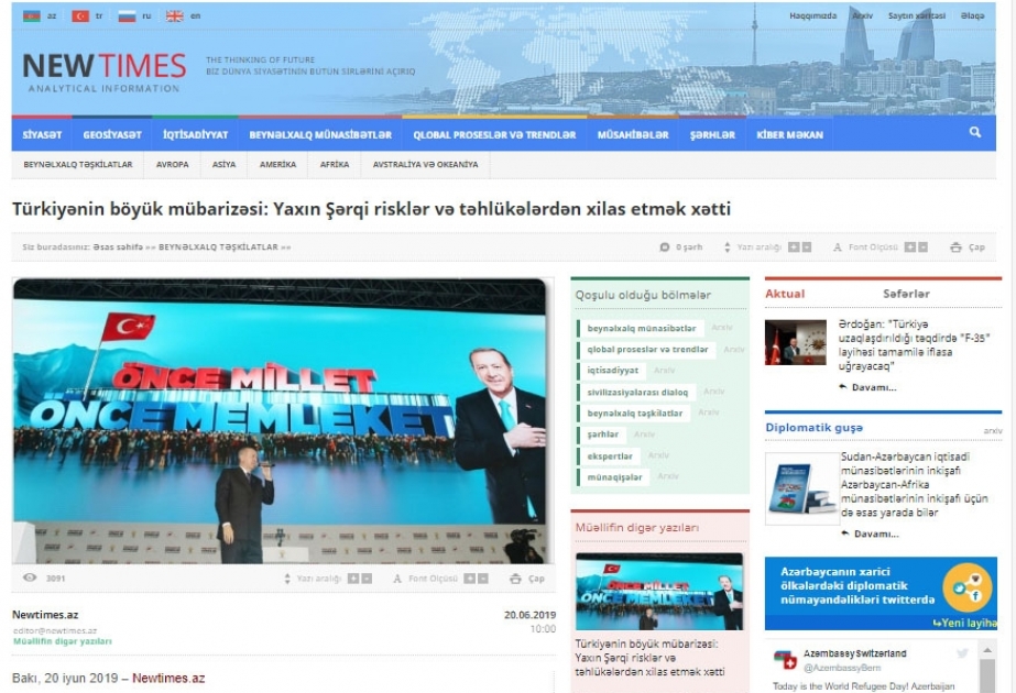 Türkiyənin böyük mübarizəsi: Yaxın Şərqi risklər və təhlükələrdən xilas etmək xətti