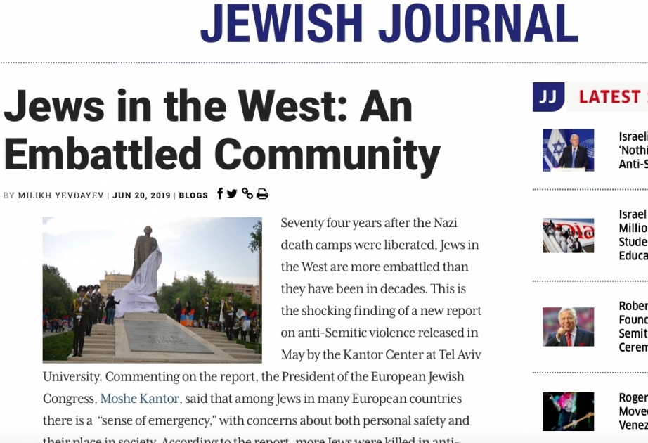 “Jewish Journal” nəşri: “Qərbdəki yəhudi icması təqiblərə məruz qalır”