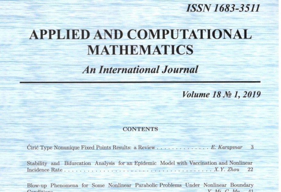 La revista científica internacional azerbaiyana “Applied And Computational Mathematics” ocupa un significante lugar