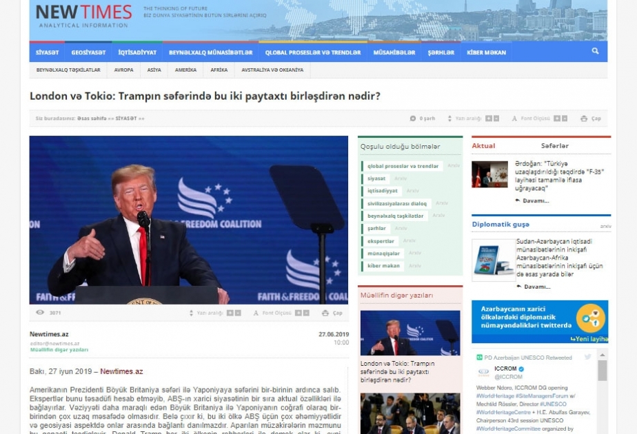 London və Tokio: Trampın səfərində bu iki paytaxtı birləşdirən nədir?