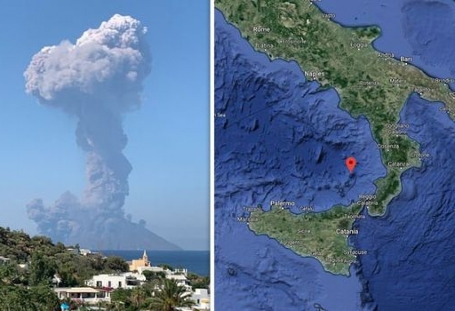 Volcán Stromboli entra en erupción y los turistas se echan al mar por miedo