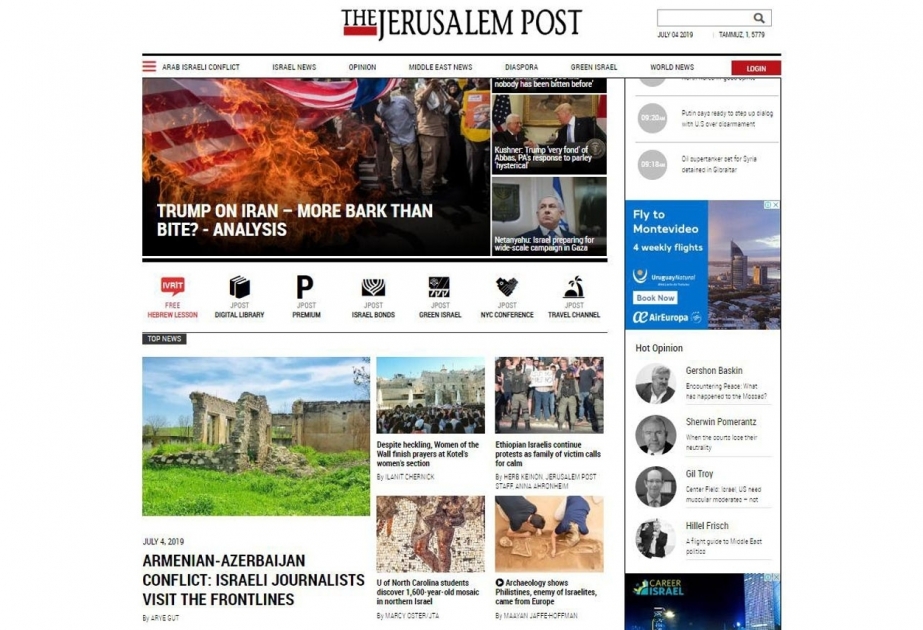“The Jerusalem Post”: “Ermənistan-Azərbaycan münaqişəsi: israilli jurnalistlər təmas xəttində olublar”
