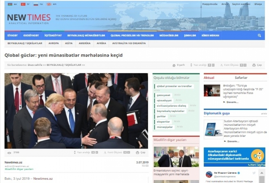 Qlobal güclər: yeni münasibətlər mərhələsinə keçid
