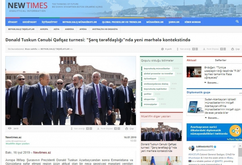 La gira de Donald Tusk por el Sur del Cáucaso: “Una nueva etapa en la Asociación Oriental”