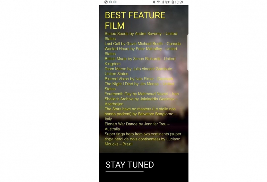 Aserbaidschanische Filme in Italien mit Preisen ausgezeichnet