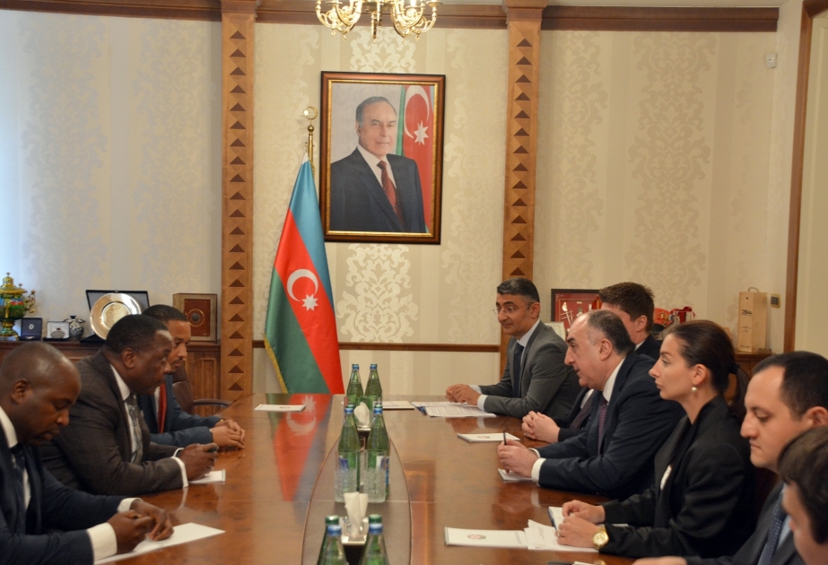 Elmar Mammadyarov se reúne con el secretario de Estado de Minas e Hidrocarburos de Guinea Ecuatorial