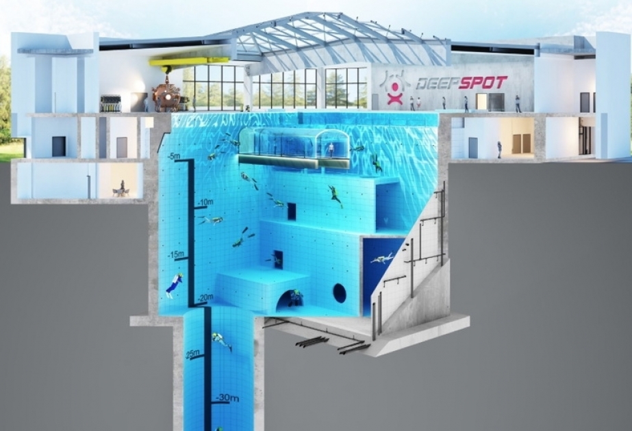 Polonia abre la piscina más profunda del mundo, que tiene su propio túnel subterráneo