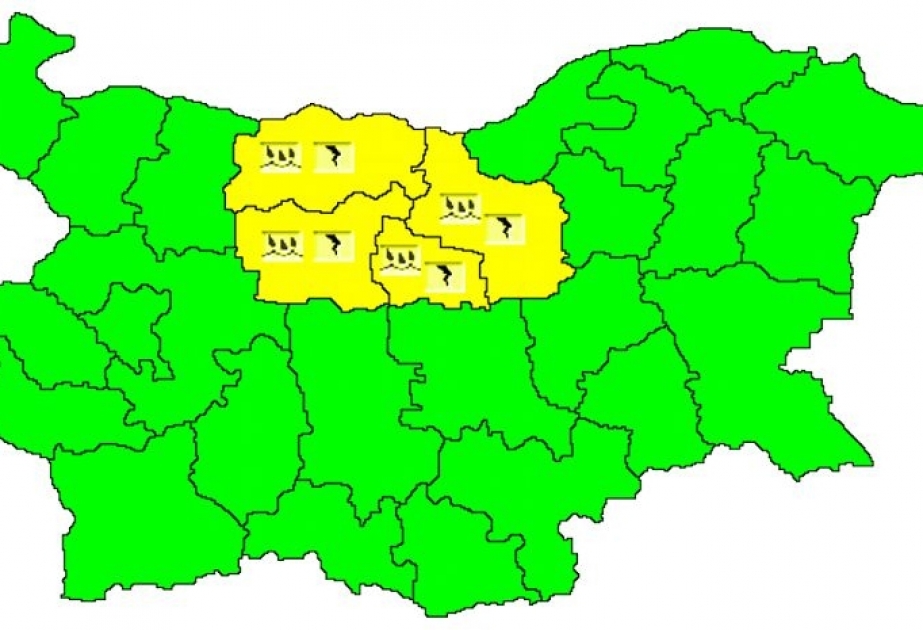 Bolqarıstanın 4 bölgəsində “sarı” təhlükə kodu elan olunub