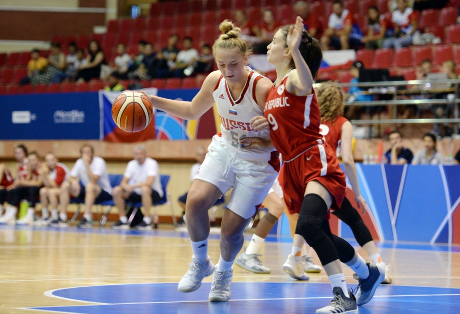 Qız basketbolçuların yarışında Rusiya seçməsi üçüncü yeri tutub VİDEO