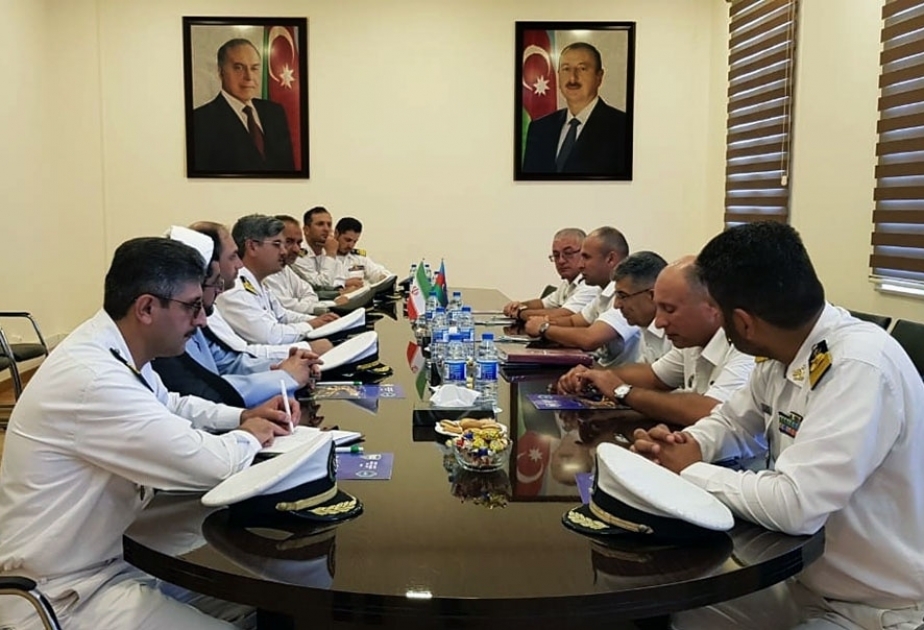 Azerbaijan Naval Forces headquarters hosts meeting with delegations of Kazakhstan and Iran