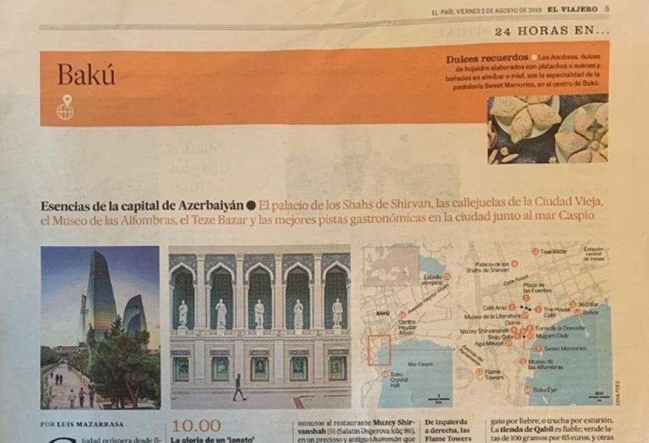 Esencias de la capital de Azerbaiyán en el periódico “El País”