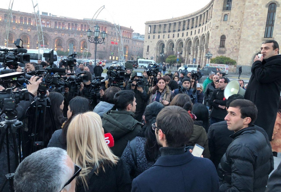 Robert Koçaryanın tərəfdarları Yerevanda etiraz aksiyası keçiriblər