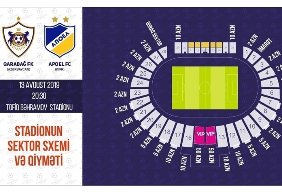 “Qarabağ” – “APOEL” qarşılaşmasına 15 min bilet satılıb