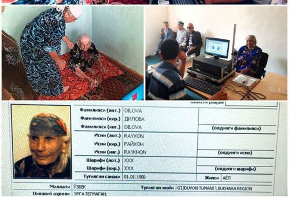 Özbəkistanda 120 yaşlı qadına biometrik pasport verilib