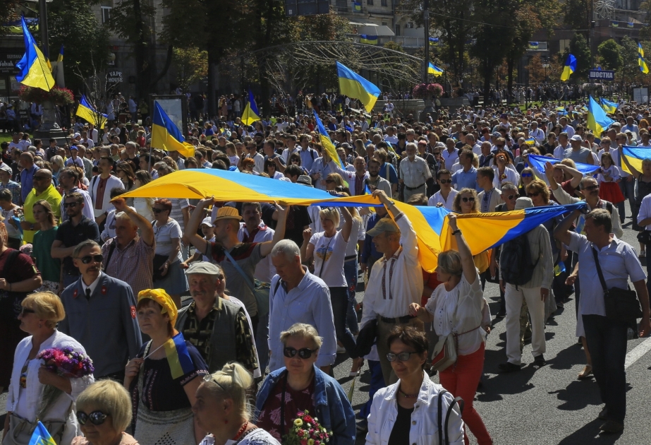 В Марше защитников ко Дню независимости Украины приняли участие около 12 тысяч человек ВИДЕО