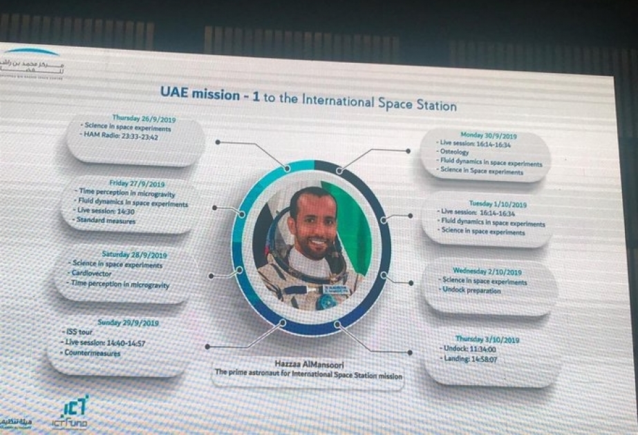 BƏƏ-nin ilk kosmonavtı özü ilə kosmosa ölkəsinin mədəniyyətinə və tarixi irsinə aid on kiloluq yük aparacaq