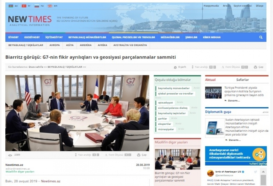 Biarrits görüşü: G7-nin fikir ayrılıqları və geosiyasi parçalanmalar sammiti