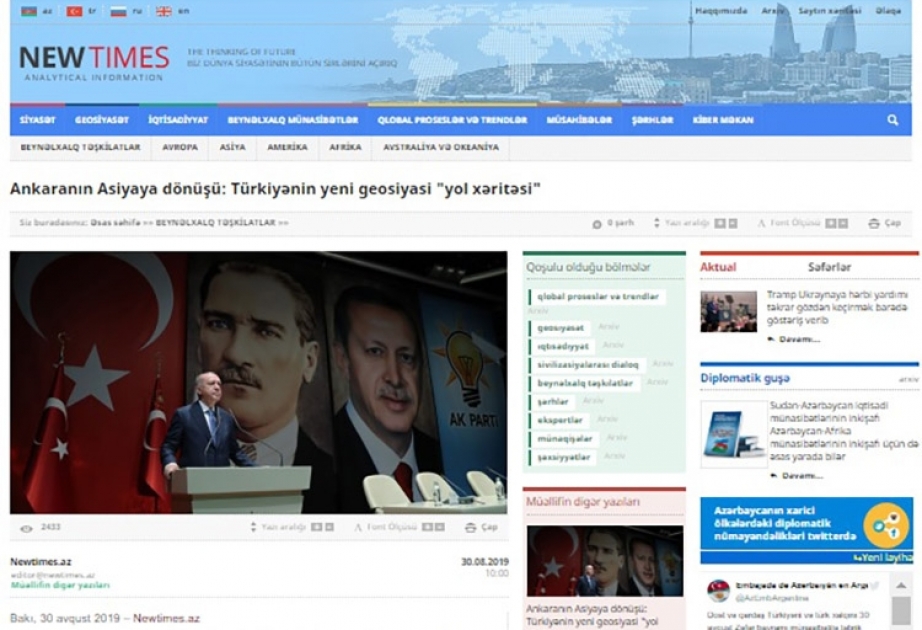 Ankaranın Asiyaya dönüşü: Türkiyənin yeni geosiyasi “yol xəritəsi”