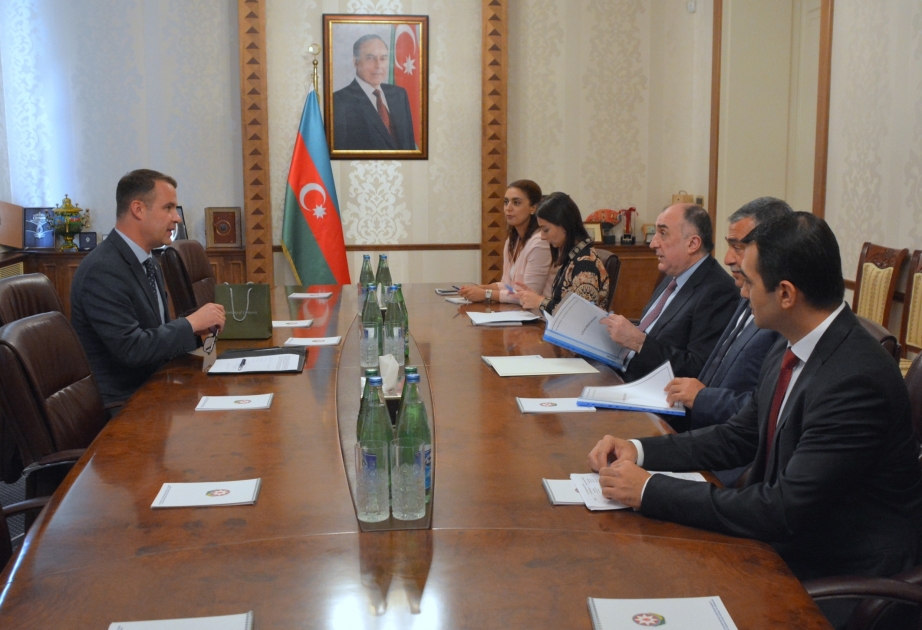 Canciller azerbaiyano recibe al flamante embajador Egidijus Navikas