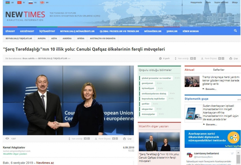 "Şərq Tərəfdaşlığı"nın 10 illik yolu: Cənubi Qafqaz ölkələrinin fərqli mövqeləri