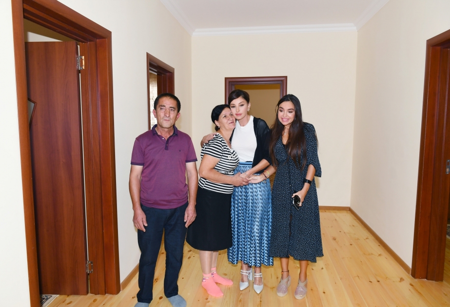 First Vice-President Mehriban Aliyeva viewed new house built instead of quake-damaged one in Shamakhi VIDEO