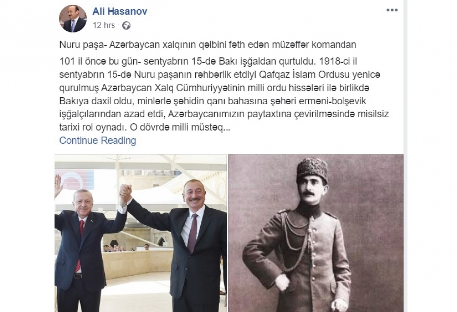 Nuru paşa - Azərbaycan xalqının qəlbini fəth edən müzəffər komandan