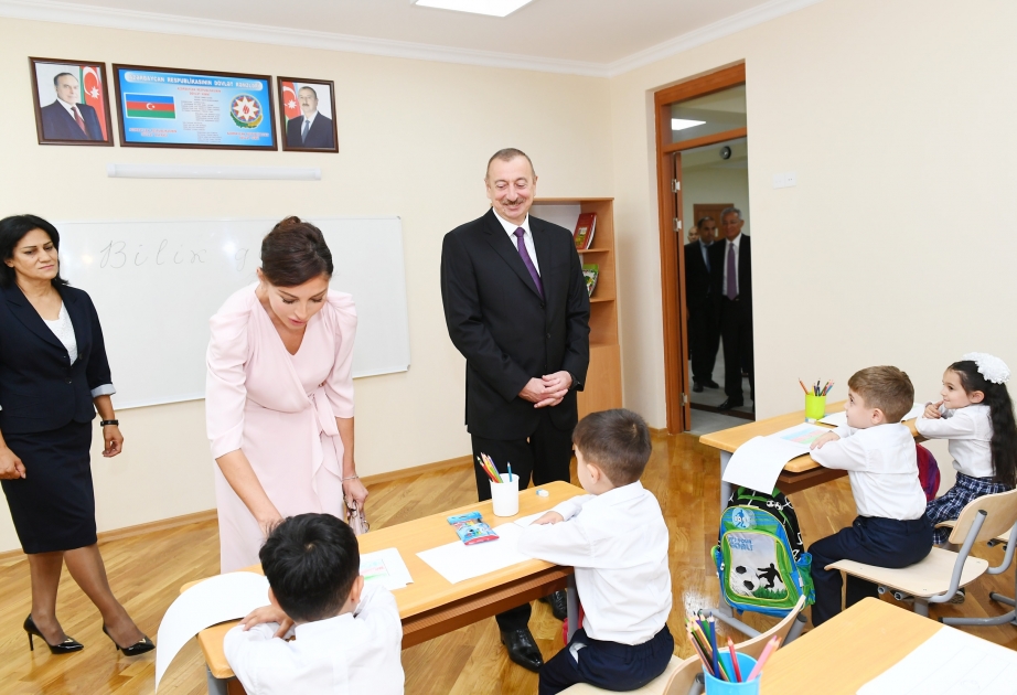 President Ilham Aliyev attended inauguration of new educational complex of school No300 in Binagadi district VIDEO