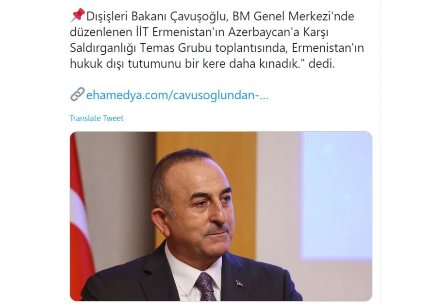 Türkiyə Ermənistanın işğalçılıq siyasətini növbəti dəfə qınayıb