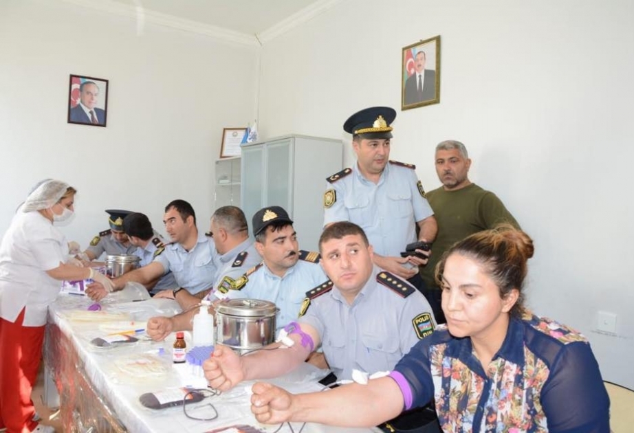 Tərtər Rayon Polis Şöbəsinin şəxsi heyəti qanvermə aksiyasında fəal iştirak ediblər