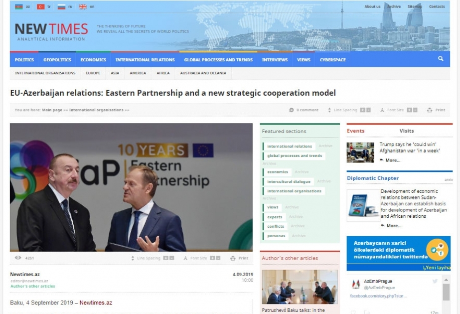 EU-Azerbaijan relations: Eastern Partnership and a new strategic cooperation model