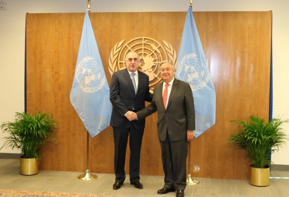 Министр иностранных дел Эльмар Мамедъяров встретился с генеральным секретарем ООН Антониу Гутерришем.