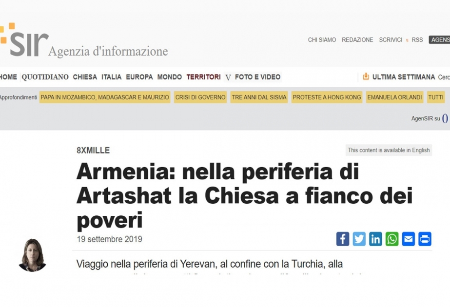 Ermənistandakı acınacaqlı vəziyyət italyan jurnalistin gözü ilə