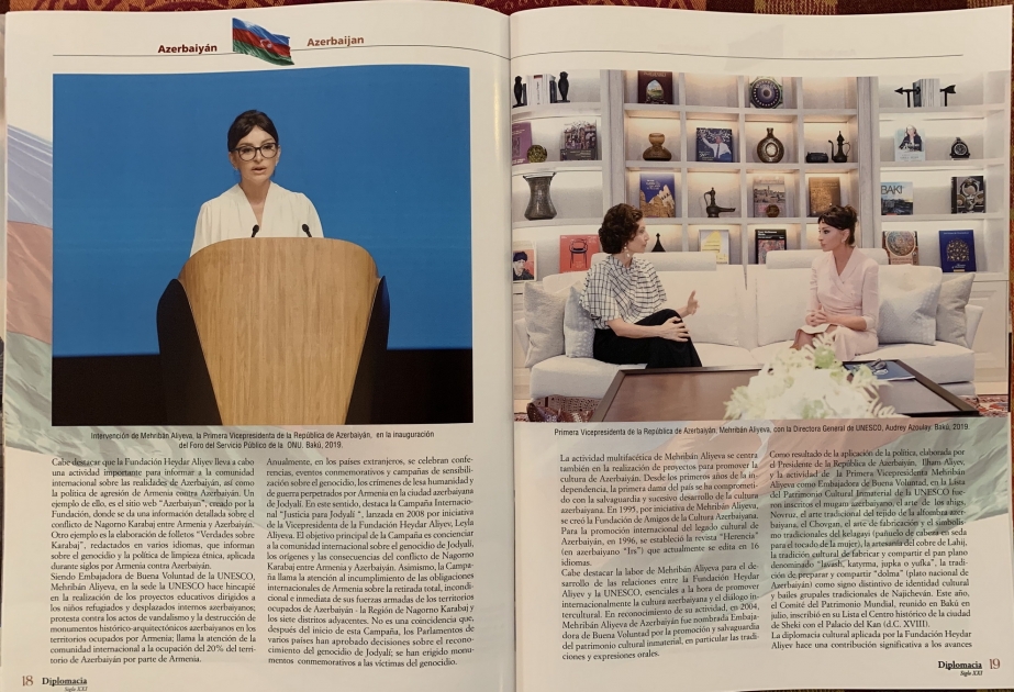 "Diplomacia. Siglo XXI" publicó el artículo dedicado a la actividad multifacética de la Primera Vicepresidenta de la República de Azerbaiyán, Mehribán Aliyeva