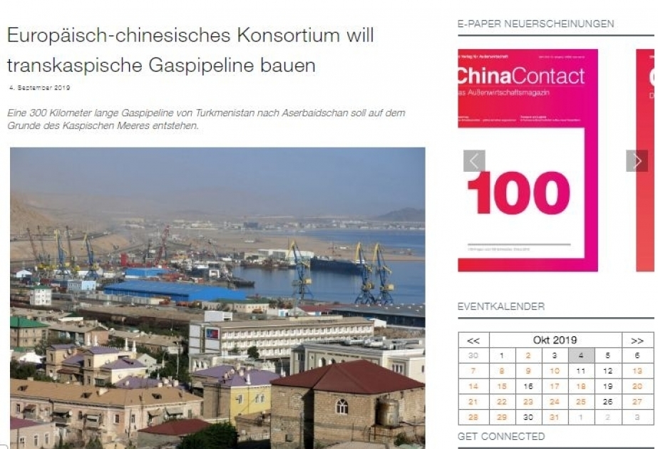 Revista alemana escribe sobre el proyecto del oleoducto “Transcaspio”