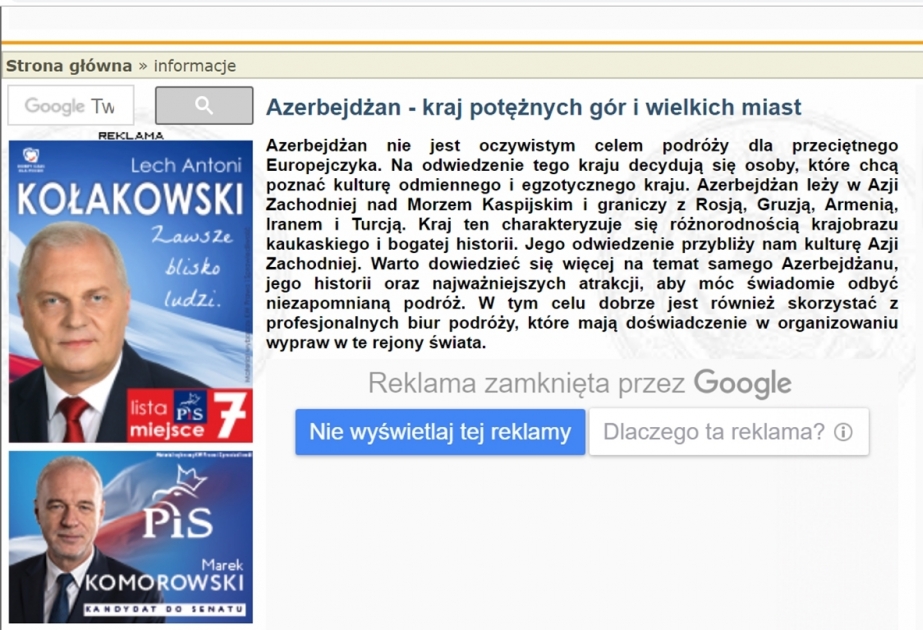 Polnisches Portal schreibt über Aserbaidschan