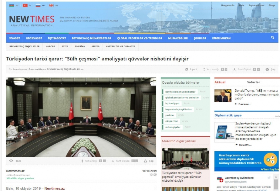 Türkiyədən tarixi qərar: "Sülh çeşməsi" əməliyyatı qüvvələr nisbətini dəyişir